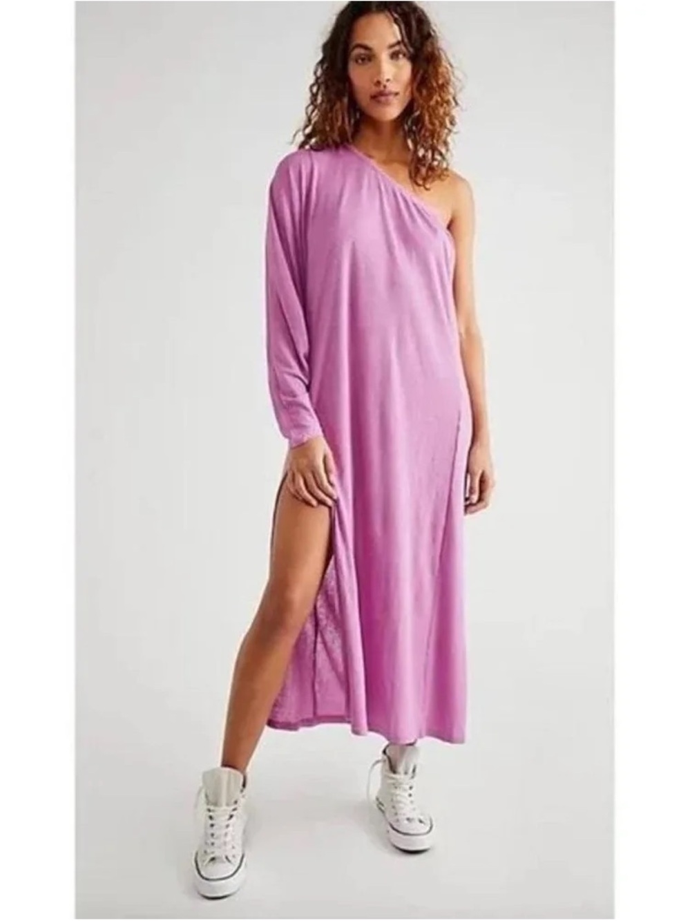 Free People Lilac One-Shoulder Swim Coverup